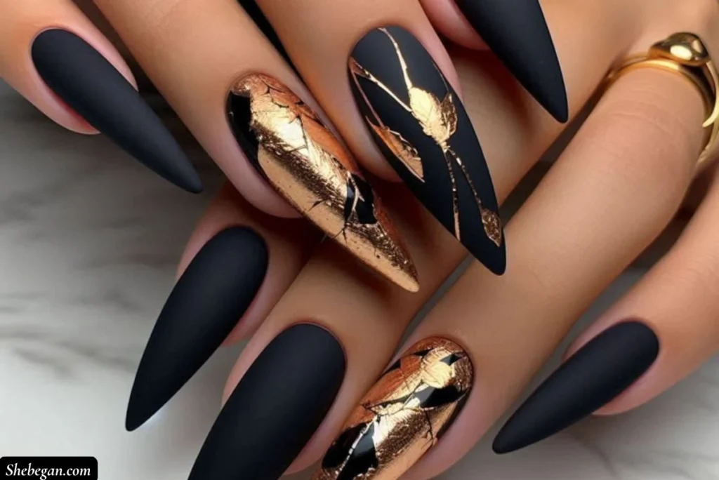 Black Acrylic Nail Designs