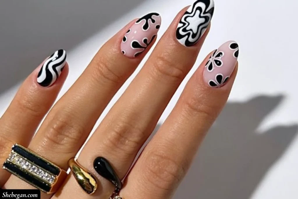 Black Acrylic Nail Designs