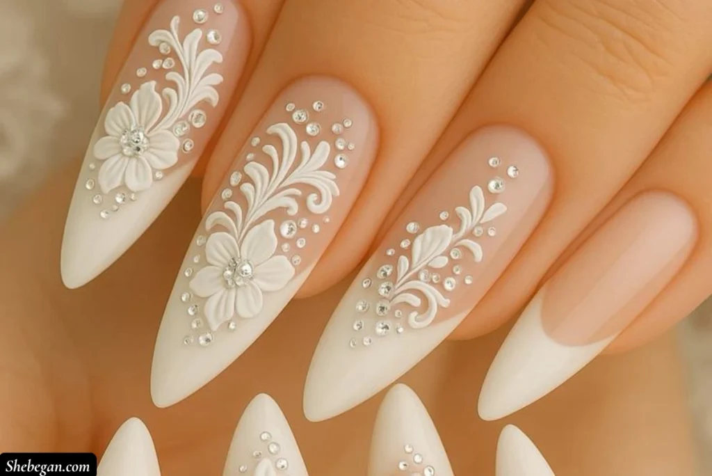 Pink and White Acrylic Nail Designs