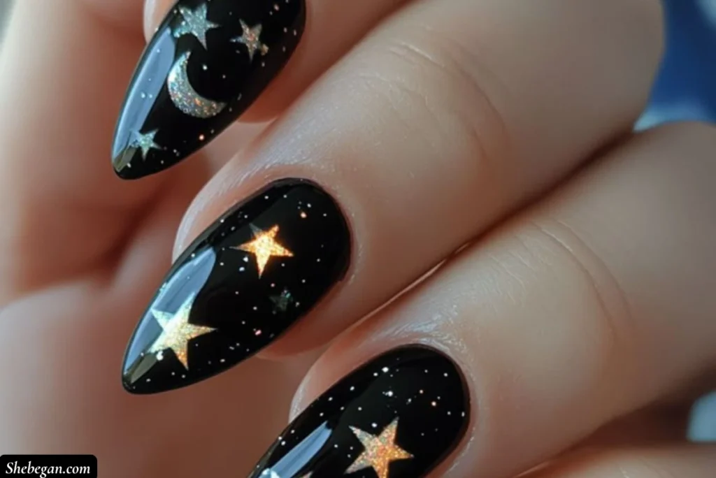 Black Acrylic Nail Designs