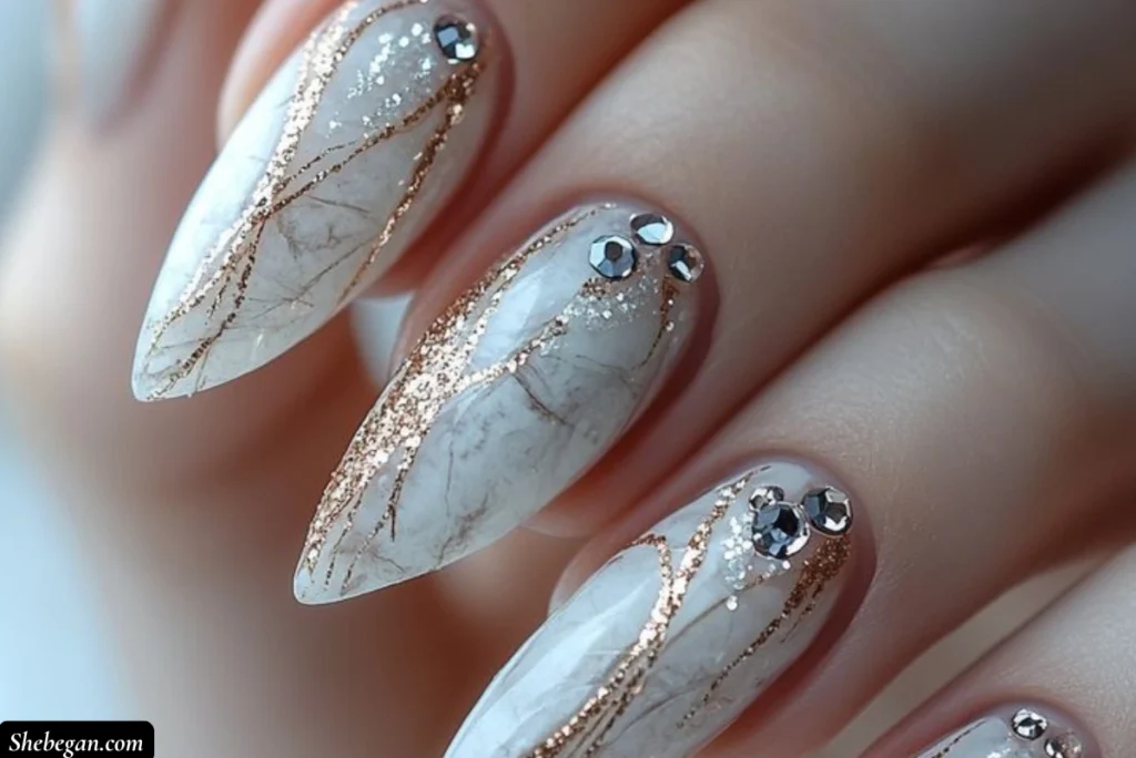 Silver and Gold Nail Designs