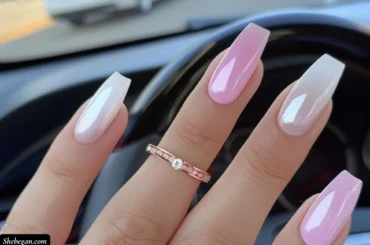 Pink and White Acrylic Nail Designs