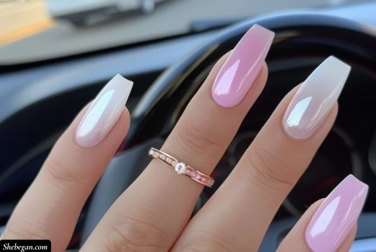 Pink and White Acrylic Nail Designs