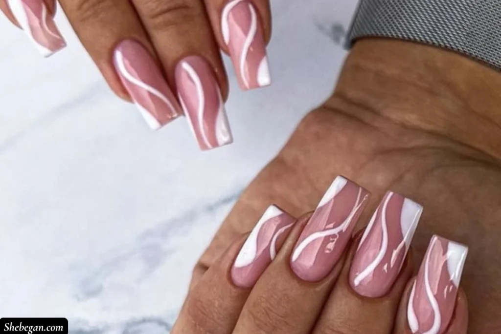 Pink and White Acrylic Nail Designs