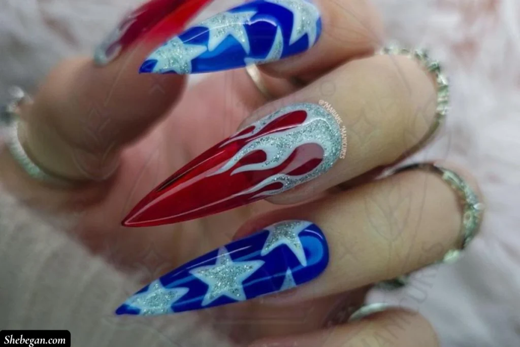 4th of July Acrylic Nail Designs