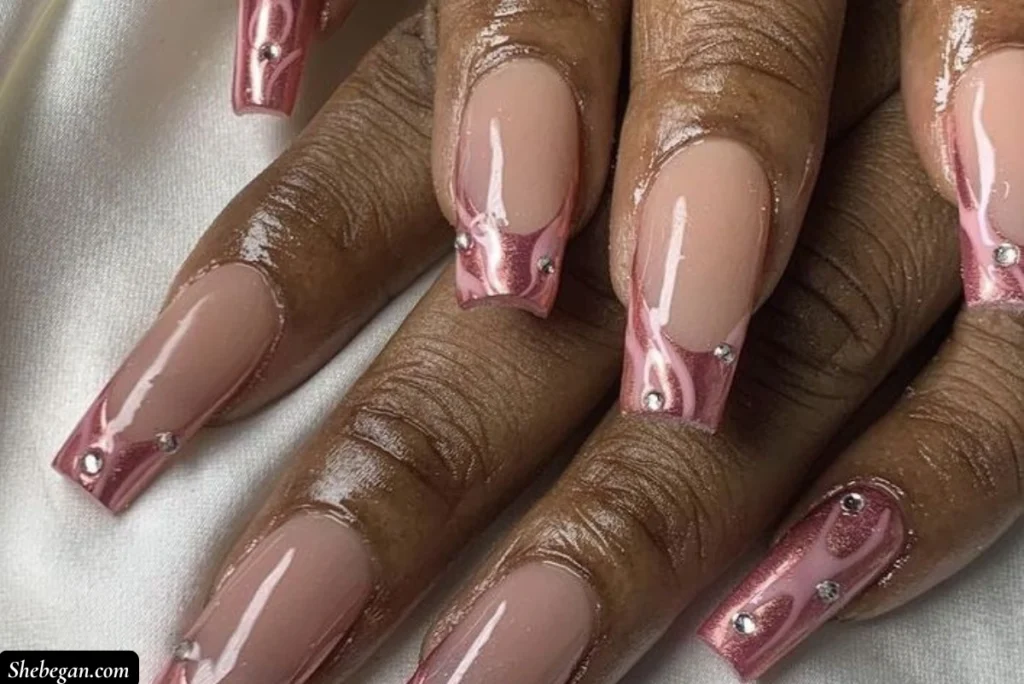 Rose Gold French Manicure Ideas