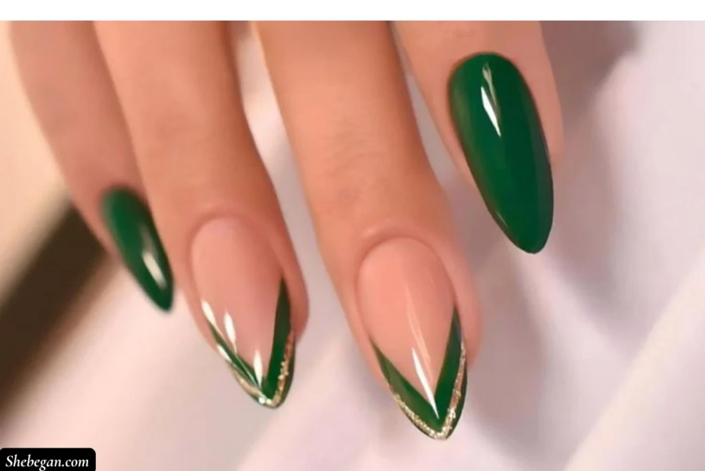 French Manicure Designs with Glitter
