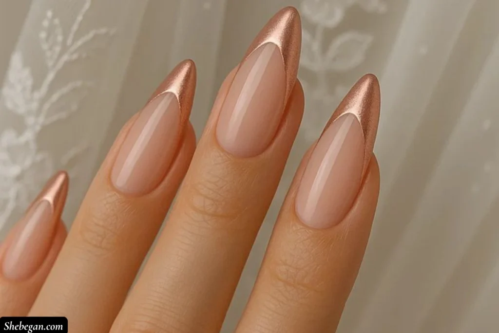 Rose Gold French Manicure Ideas