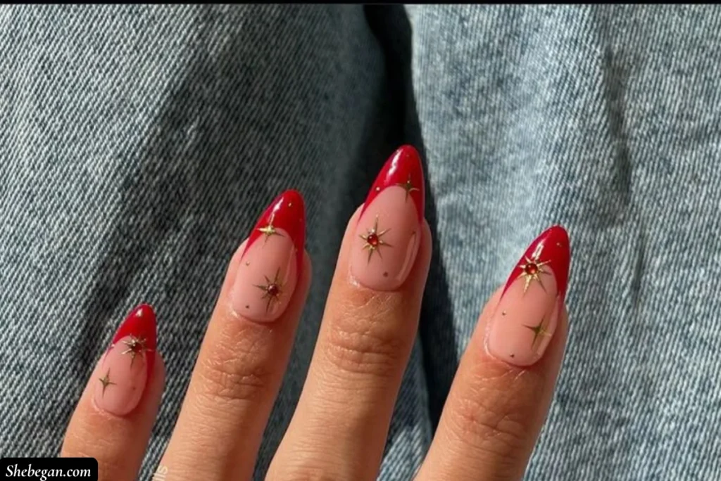 French Manicure Designs with Glitter